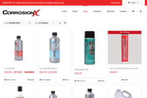 image of ecommerce site featuring many products