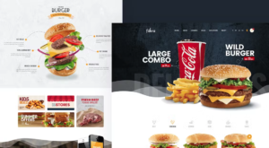 ABX WordPress Example graphic XD mockup for fast food